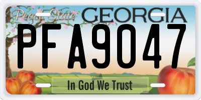 GA license plate PFA9047