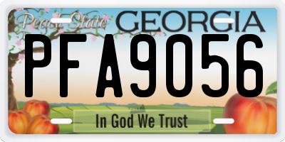 GA license plate PFA9056