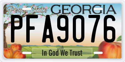GA license plate PFA9076