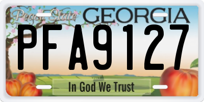 GA license plate PFA9127