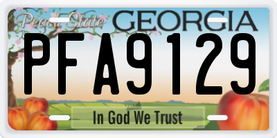 GA license plate PFA9129