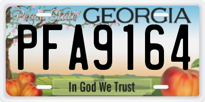 GA license plate PFA9164