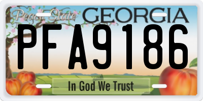 GA license plate PFA9186