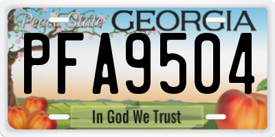 GA license plate PFA9504