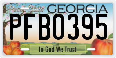 GA license plate PFB0395