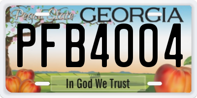 GA license plate PFB4004