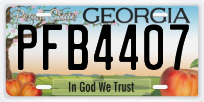 GA license plate PFB4407