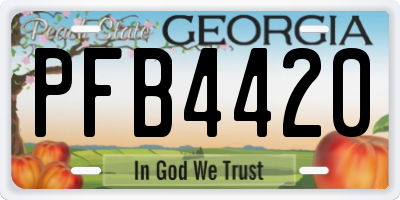 GA license plate PFB4420