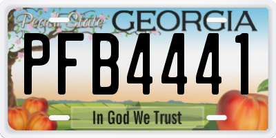 GA license plate PFB4441