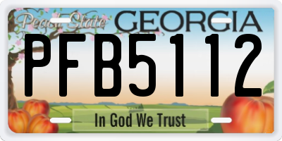 GA license plate PFB5112
