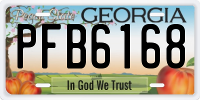 GA license plate PFB6168
