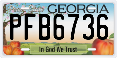 GA license plate PFB6736