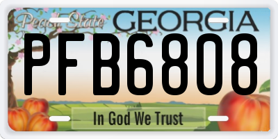 GA license plate PFB6808