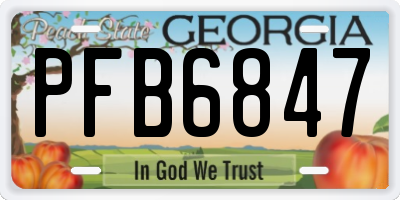 GA license plate PFB6847