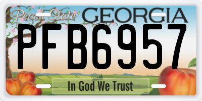 GA license plate PFB6957