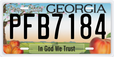 GA license plate PFB7184