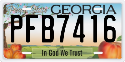 GA license plate PFB7416