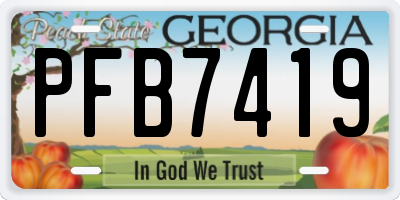 GA license plate PFB7419
