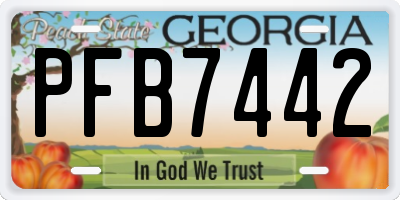GA license plate PFB7442