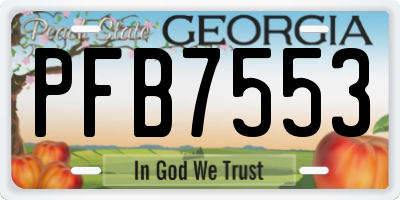 GA license plate PFB7553