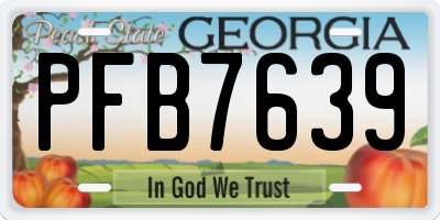 GA license plate PFB7639