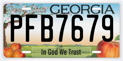 GA license plate PFB7679
