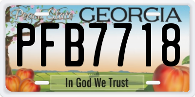 GA license plate PFB7718