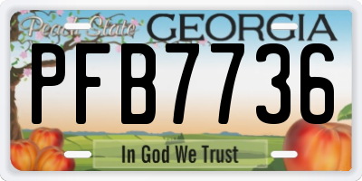 GA license plate PFB7736