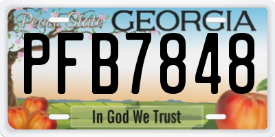 GA license plate PFB7848