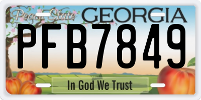 GA license plate PFB7849