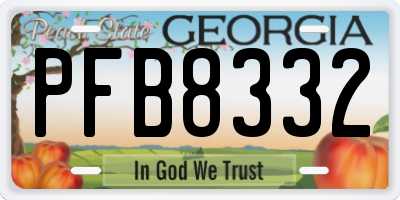 GA license plate PFB8332