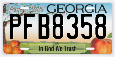 GA license plate PFB8358