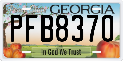 GA license plate PFB8370