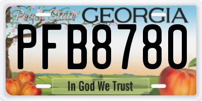 GA license plate PFB8780