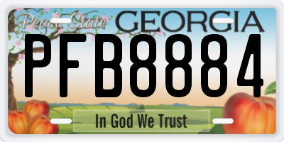 GA license plate PFB8884