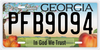 GA license plate PFB9094