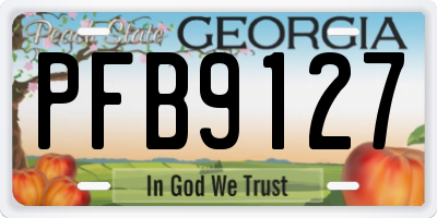 GA license plate PFB9127