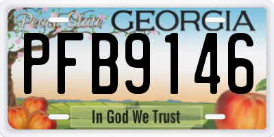 GA license plate PFB9146