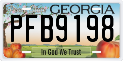 GA license plate PFB9198