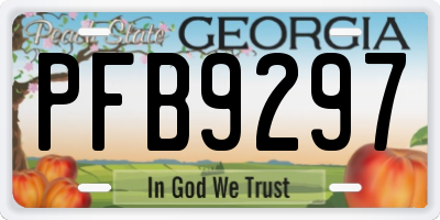 GA license plate PFB9297