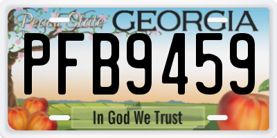 GA license plate PFB9459