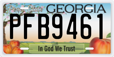GA license plate PFB9461