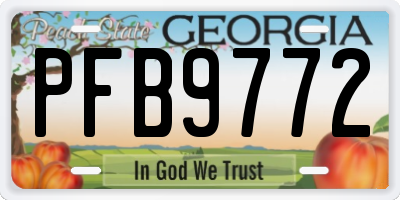 GA license plate PFB9772