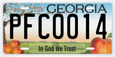 GA license plate PFC0014