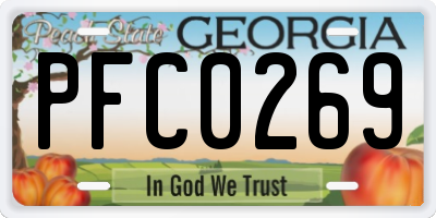 GA license plate PFC0269
