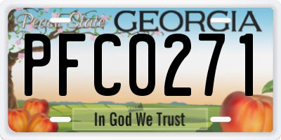 GA license plate PFC0271