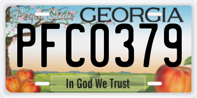 GA license plate PFC0379