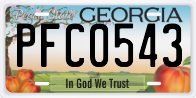 GA license plate PFC0543
