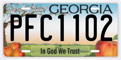 GA license plate PFC1102