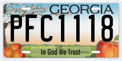 GA license plate PFC1118